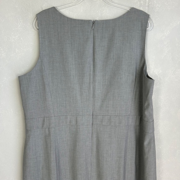 Talbots plus size 2X 20W sheath midi dress gray wool blend sleeveless lined - Picture 6 of 10